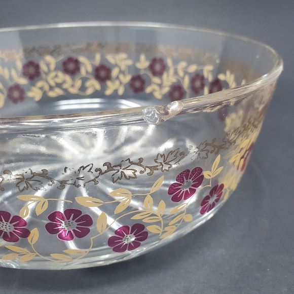 VTG 🌺 Cerve DeValbor Italy Purple and Gold Floral Fruit Bowls, set of 5 - Picture 4 of 4